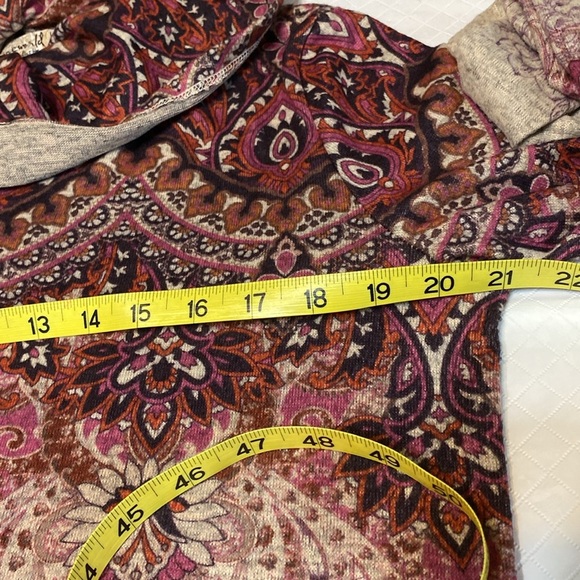 One World 90’s style cowl neck sweater boho poly spandex women’s large - Picture 5 of 10